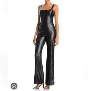❌❌ SOLD - Alice + Olivia Chels Vegan Leather Jumpsuit (Size 4)
